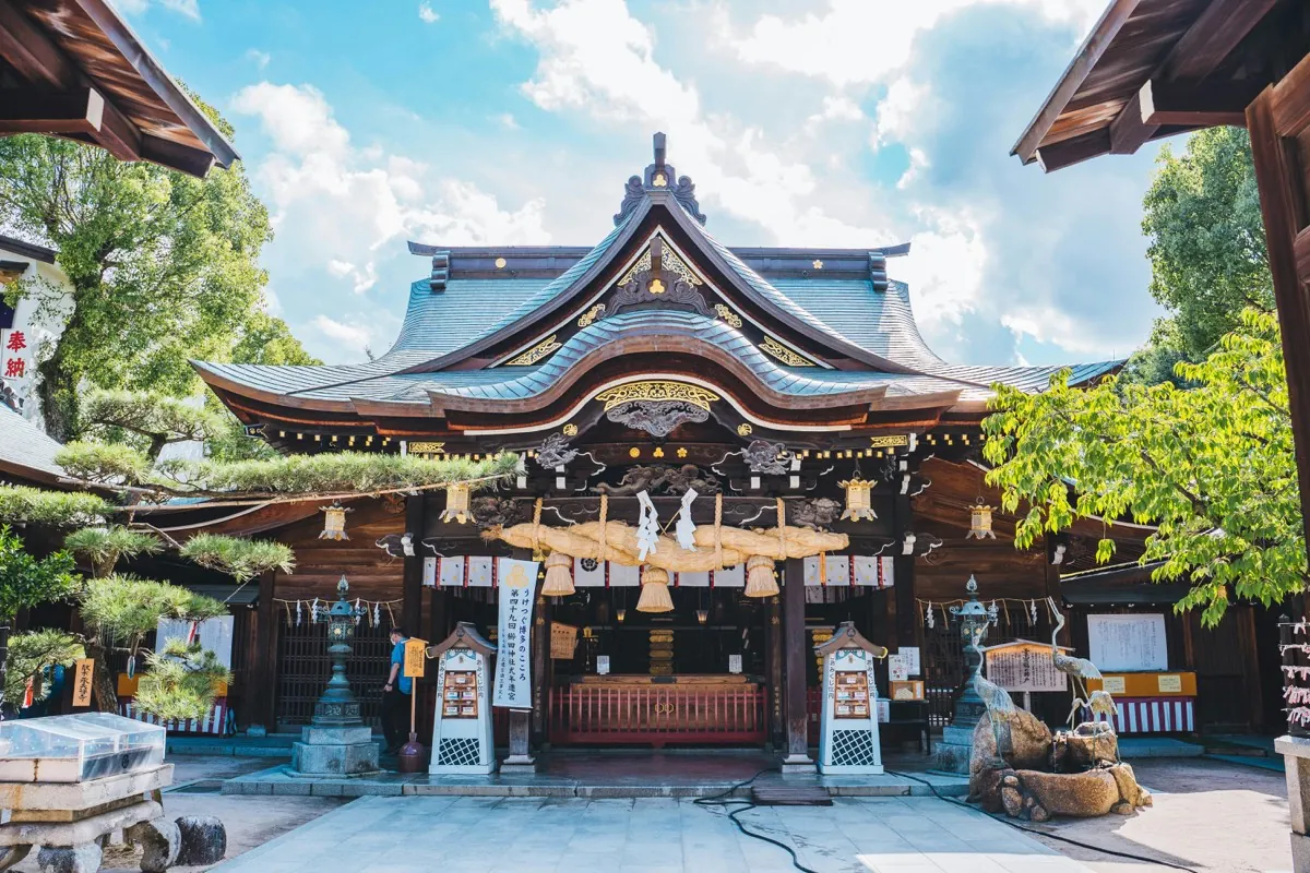 Kushida-heiligdom (Kushida-jinja) in de wijk Hakata, Fukuoka