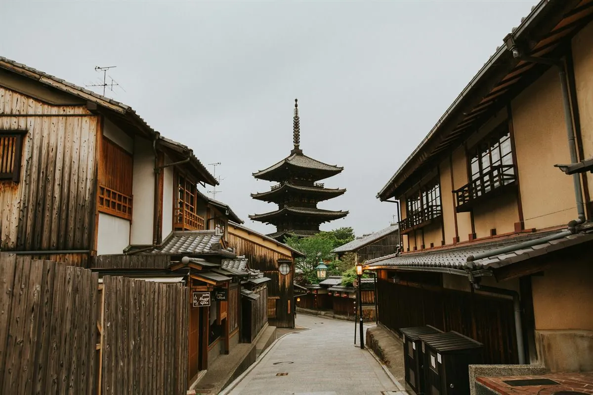 Historische geplaveide straten van Gion en Higashiyama in Kyoto